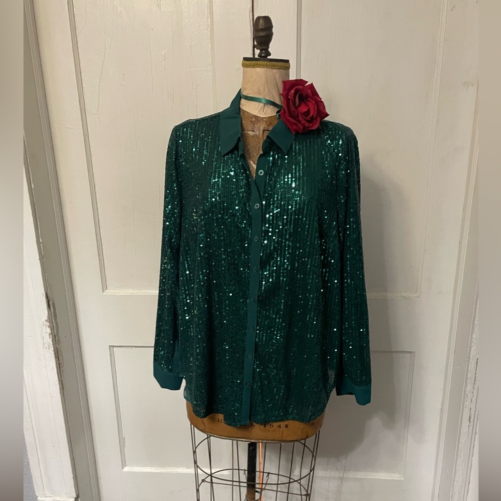 Torrid Emerald Green Sequin Top